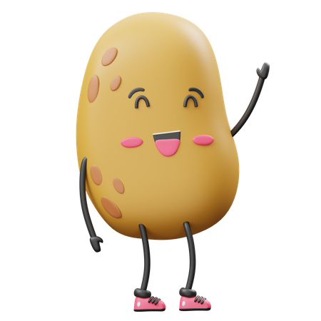 Potato Raise Hand 3D Icon