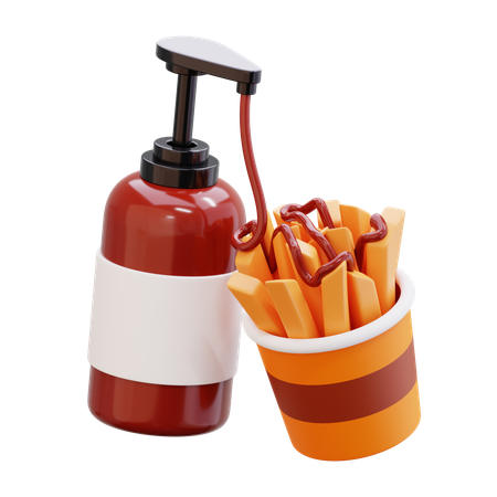 Potatoes With Bbq Sauce  3D Icon