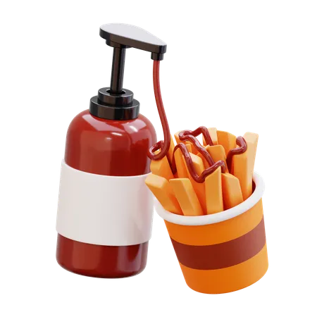 Potatoes With Bbq Sauce  3D Icon