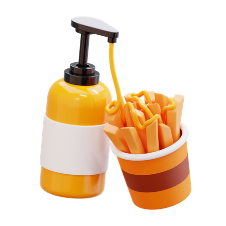 Potatoes With Cheese Sauce  3D Icon