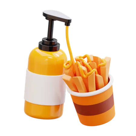 Potatoes With Cheese Sauce  3D Icon