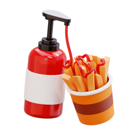 チリソースポテト  3D Icon