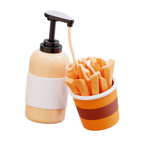 Potatoes With Mayonnaise Sauce  3D Icon