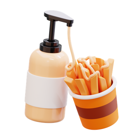 Potatoes With Mayonnaise Sauce  3D Icon
