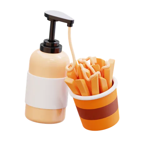 Potatoes With Mayonnaise Sauce  3D Icon