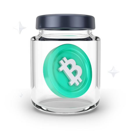Pote de bitcoin  3D Icon