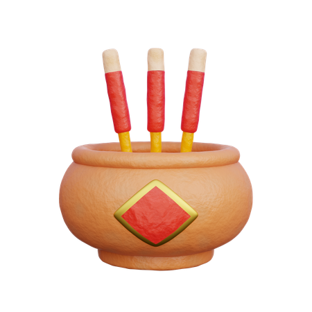 Pote de incenso chinês  3D Icon