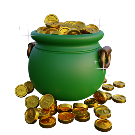 Pote de moedas de ouro  3D Icon