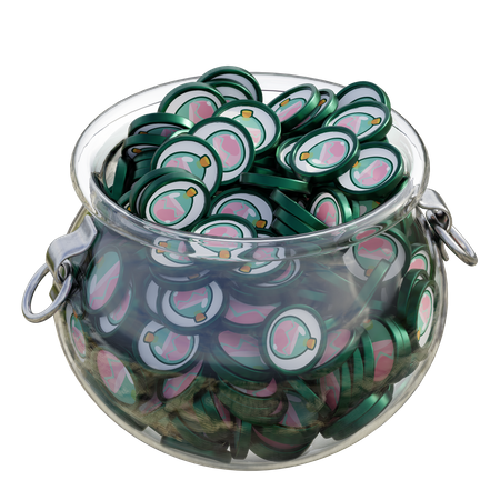 Pote de vidro transparente slp  3D Icon