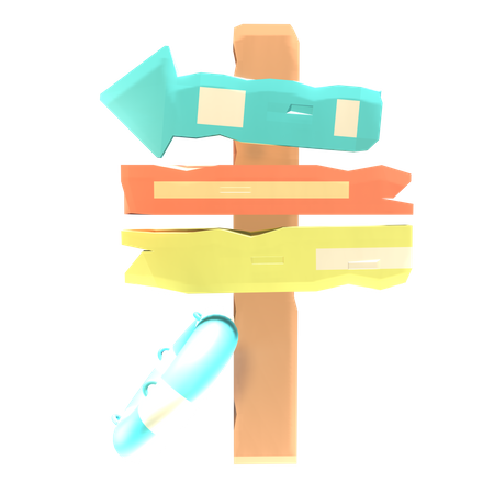 Poteau indicateur  3D Icon