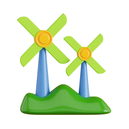 Poder do vento  3D Icon