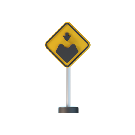 Pothole Sign  3D Icon