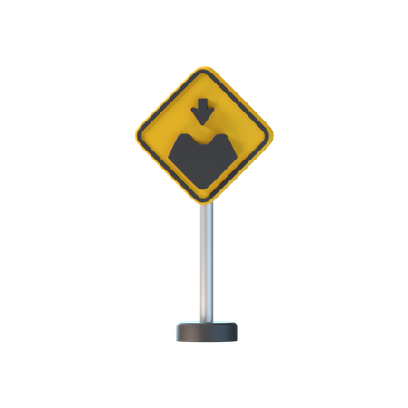 Pothole Sign 3D Icon