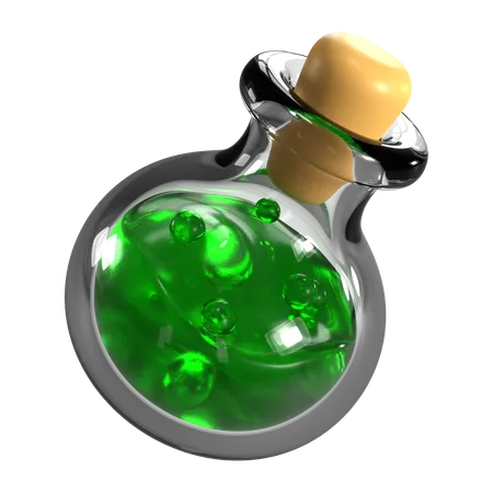 This Is Potion Bottle 3 D Render Illustration Icon It Comes As A High Resolution PNG File Isolated On A Transparent Background The Available 3 D Model File Formats Include BLEND OBJ FBX And GLTF 3D Icon