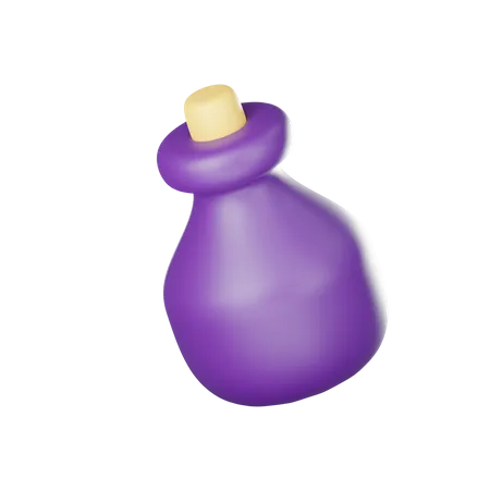 3 D Render Icon Of Potion Bottle Cartoon Style 3D Icon