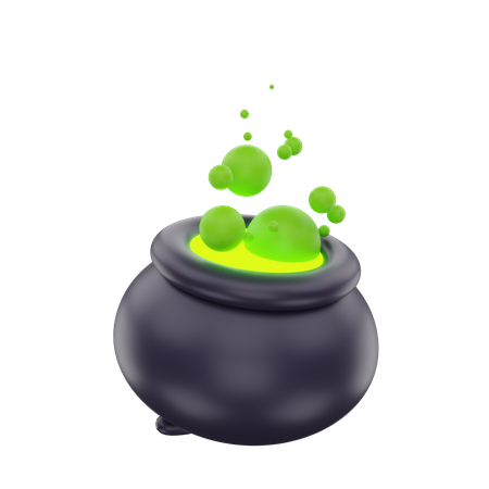 Potion bouillante dans un chaudron  3D Icon