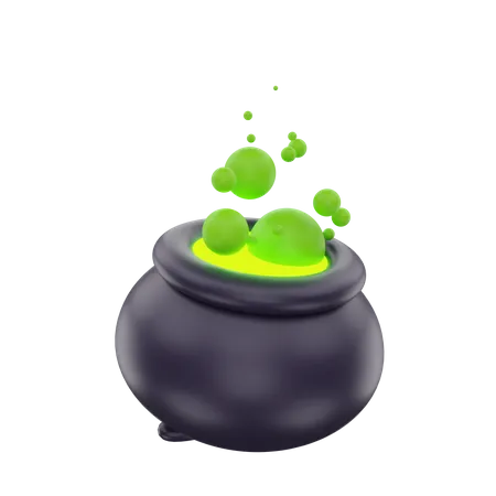 Potion bouillante dans un chaudron  3D Icon