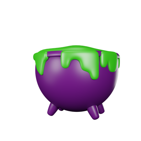 Potion bouillante dans un chaudron  3D Icon