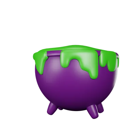 Potion bouillante dans un chaudron  3D Icon