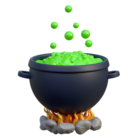 Potion bouillante dans un chaudron  3D Icon