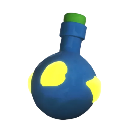 Ready To Use Png Blue Potion 3 D Icon In A Clay Style Featuring Various Viewing Angles Front 30 60 Side Perfect For Halloween Decoration And Suitable For Enhancing Your Digital Platform Website Campaign Or Social Media 3D Icon