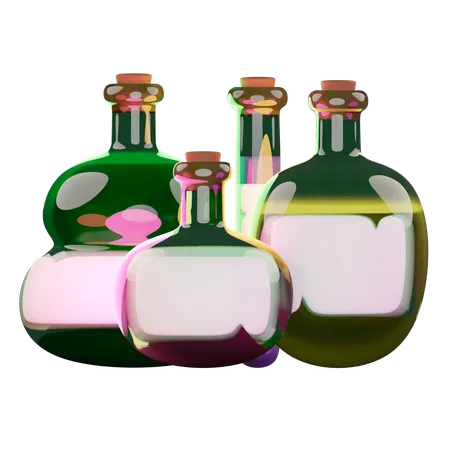 Potions  3D Illustration