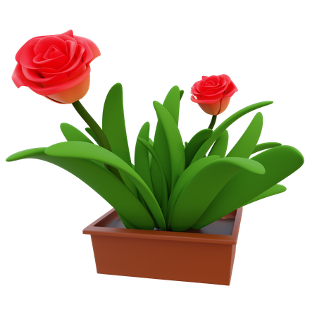 Potted Grass 3D Icon