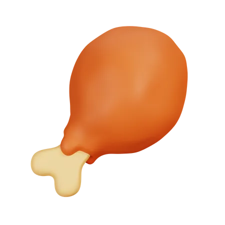 Poulet frit  3D Illustration