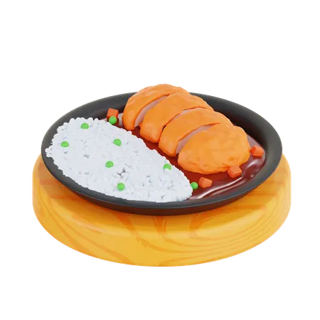 Poulet katsu teriyaki  3D Icon