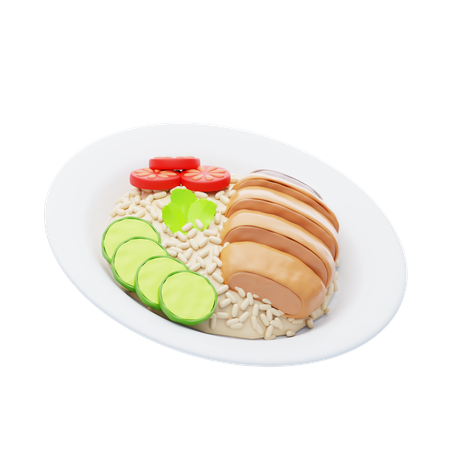 Riz au poulet  3D Icon