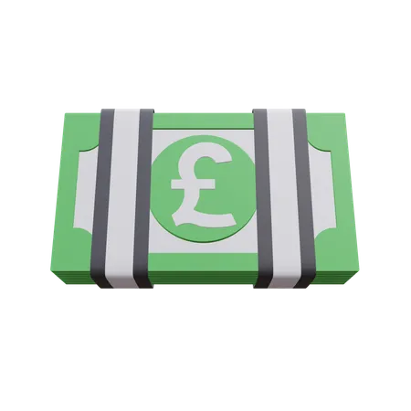 Pound Pack Currency 3 D Icon Illustration With Transparent Background 3D Icon