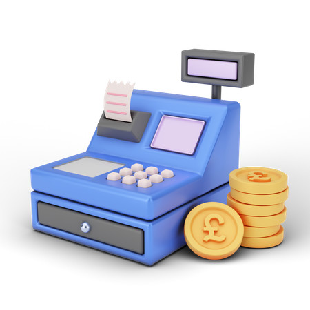 Pound Cash Machine 3D Illustration