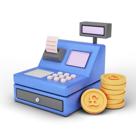 Pound Cash Machine 3D Illustration