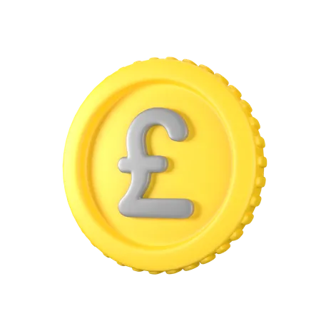 3 D Coin Pound Symbol 3D Icon