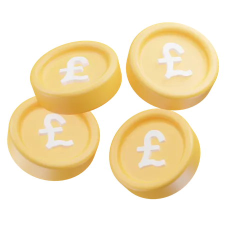 Pound Coins  3D Icon