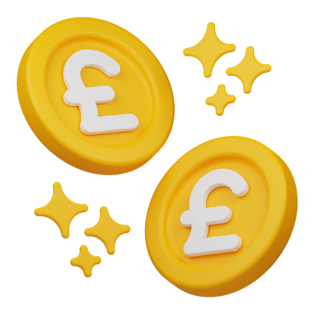 Pound Coins  3D Icon