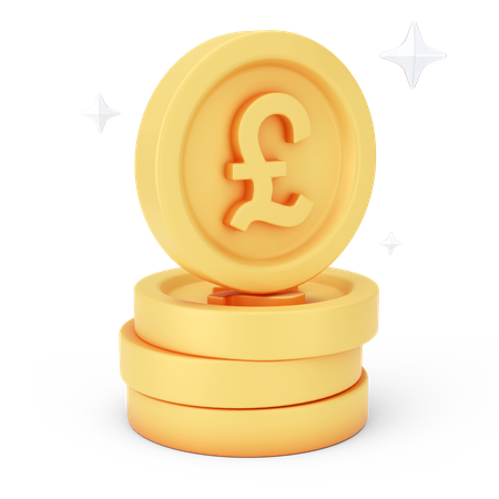 Pound Coins 3D Icon