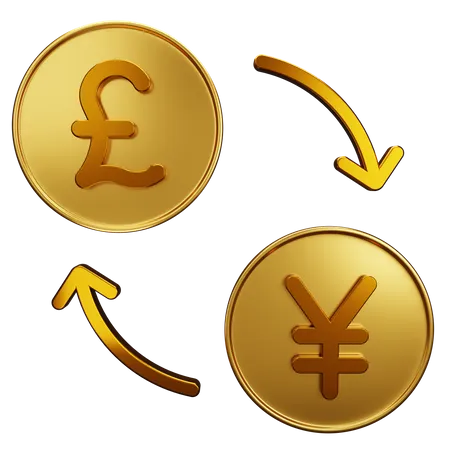 Pound Exchange Yen  3D Illustration