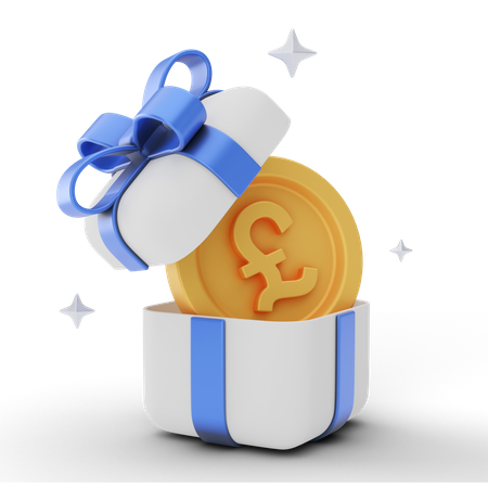 Pound Money Box  3D Illustration