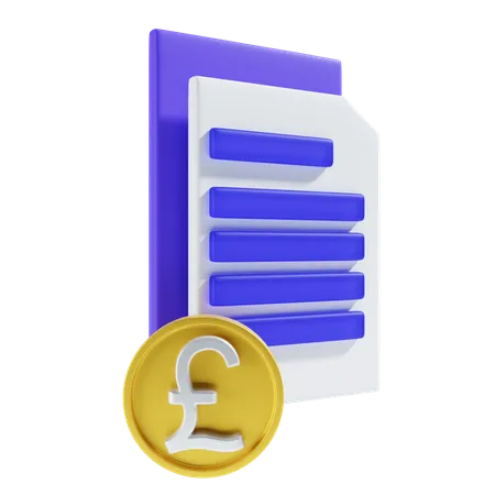 Pound Payment File Icon 3 D Illustration 3D Icon
