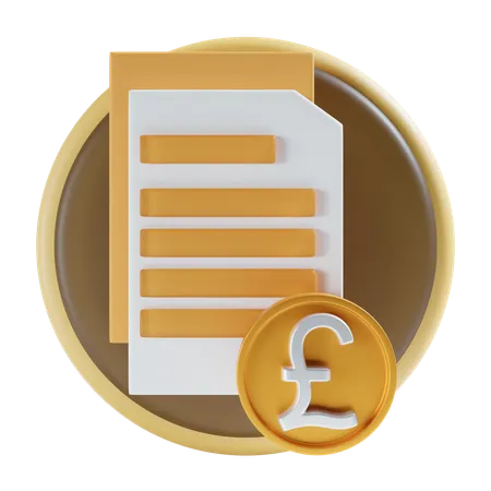 Pound Payment File Icon 3D Icon