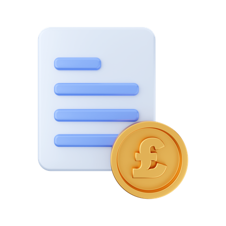 Pound Payment File 3D Illustration