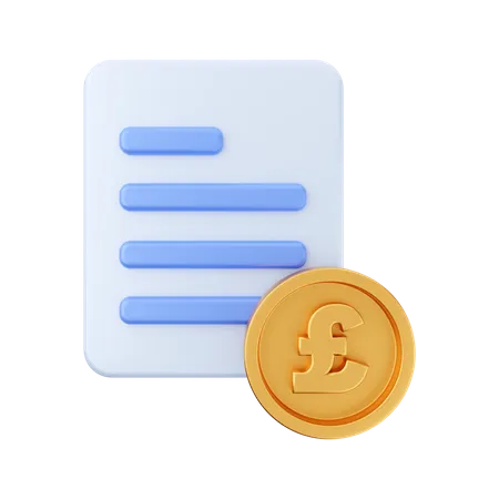 Pound Payment File  3D Illustration