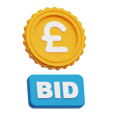 Pound Sterling Bid  3D Icon