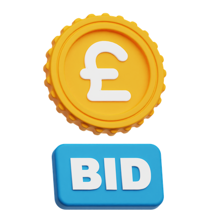 Pound Sterling Bid  3D Icon