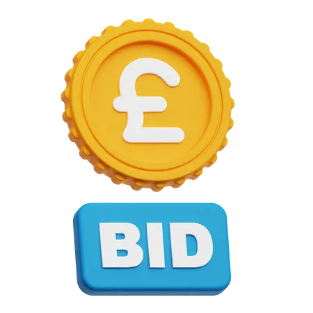 Pound Sterling Bid  3D Icon