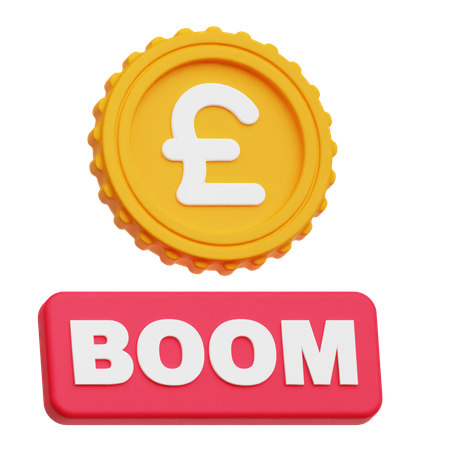 Pound Sterling Boom  3D Icon