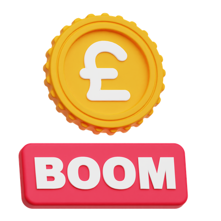 Pound Sterling Boom  3D Icon