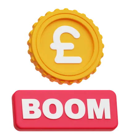 Pound Sterling Boom  3D Icon