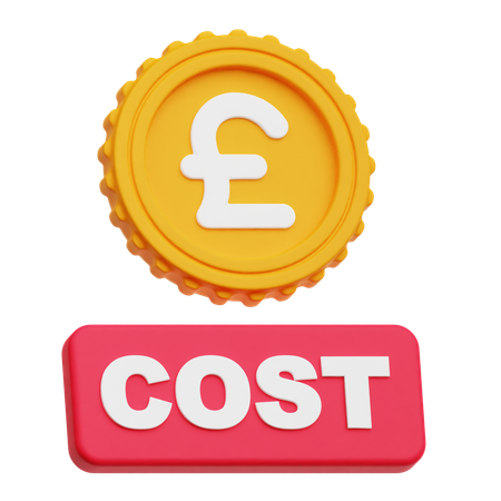 Pound Sterling Cost  3D Icon